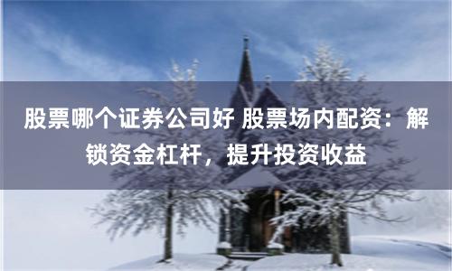 股票哪个证券公司好 股票场内配资：解锁资金杠杆，提升投资收益