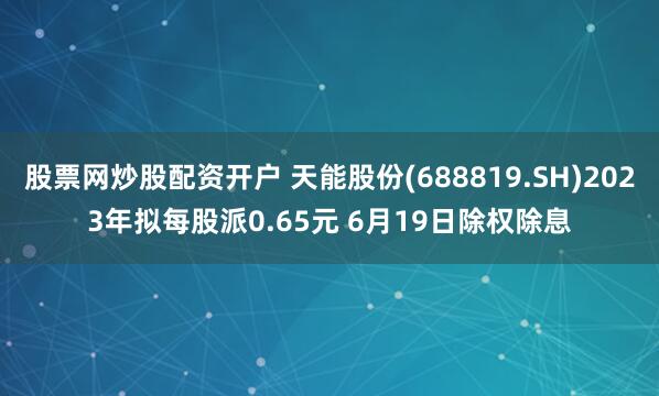 股票网炒股配资开户 天能股份(688819.SH)2023年拟每股派0.65元 6月19日除权除息